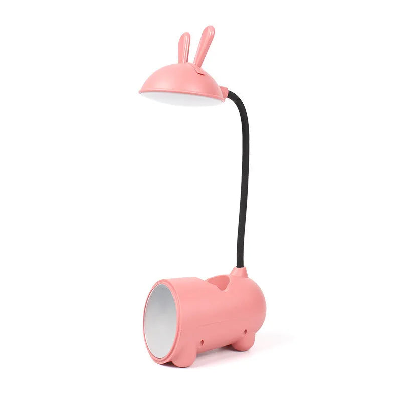Cartoon-style desk lamp with integrated pen container in modern simple design