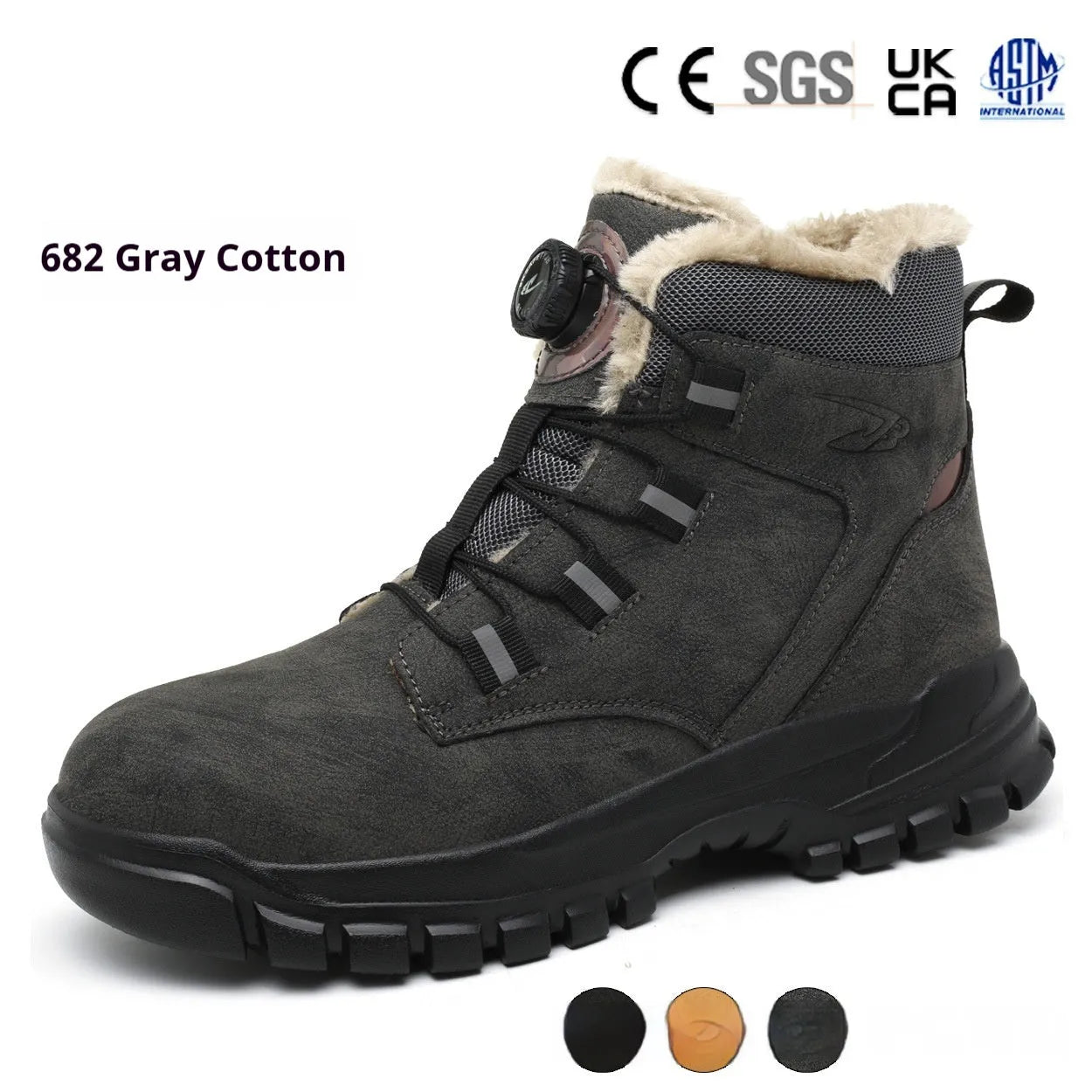 Lightweight labour protection shoes in leather with rubber sole, shown in black colour option