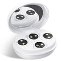 White wireless red light and EMS electric eye and facial massager device for home use.
