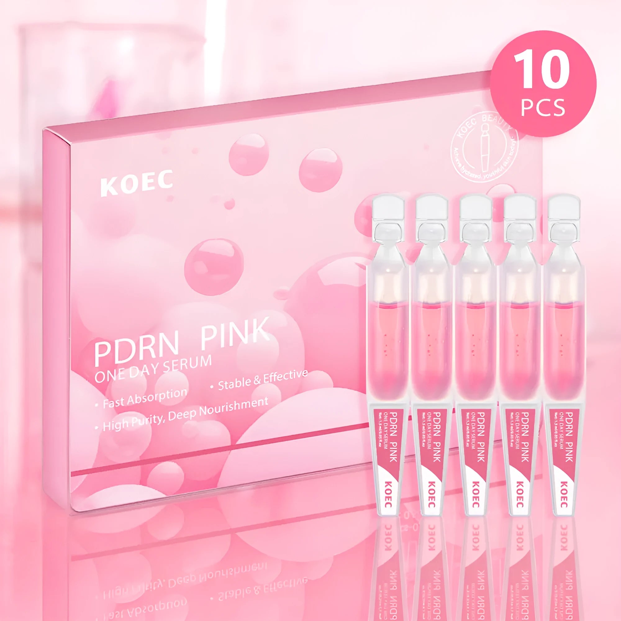 KOEC powder polypeptide disposable face masks 10 pack with essence for moisturising facial treatment
