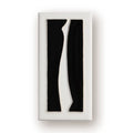 Handmade retro-style ceramic doorplate with fired enamel number, shown against a door.