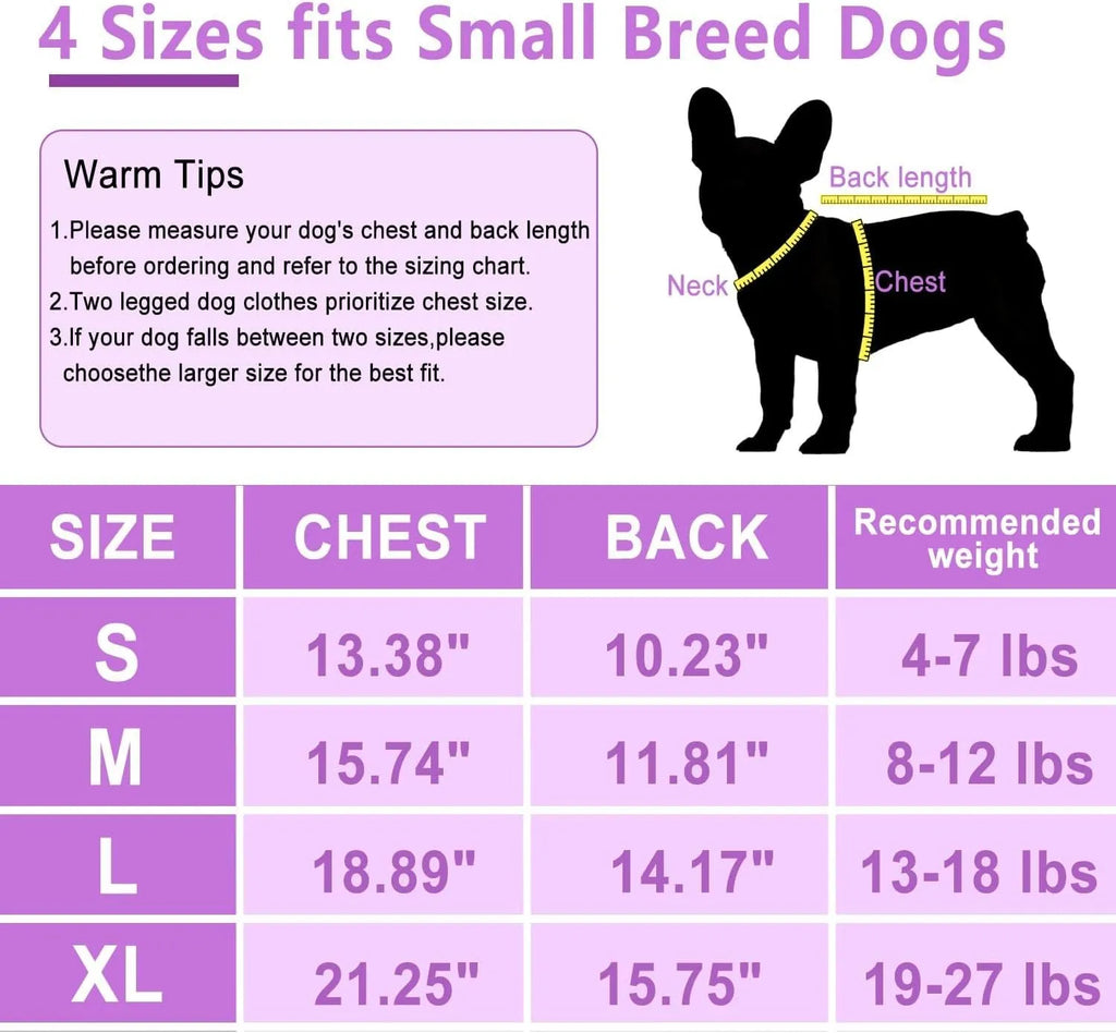 Two warm fleece dog sweaters with D-ring for leash attachment, suitable for small breeds in autumn and winter