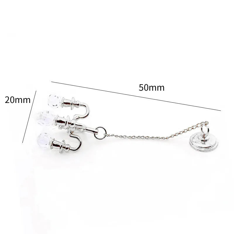Miniature gold and silver metal retro ceiling light decoration for photography props.