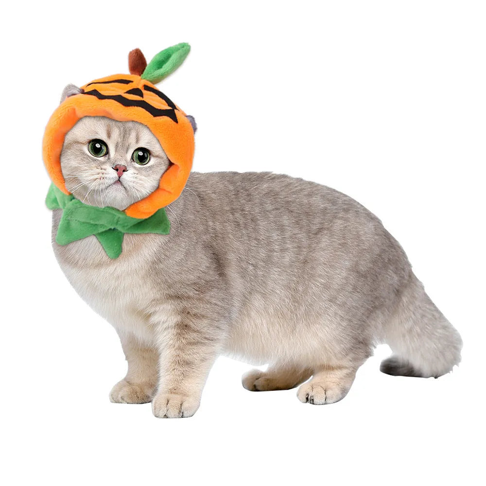 Halloween pumpkin double-sided cloak costume for dogs and cats in plush material