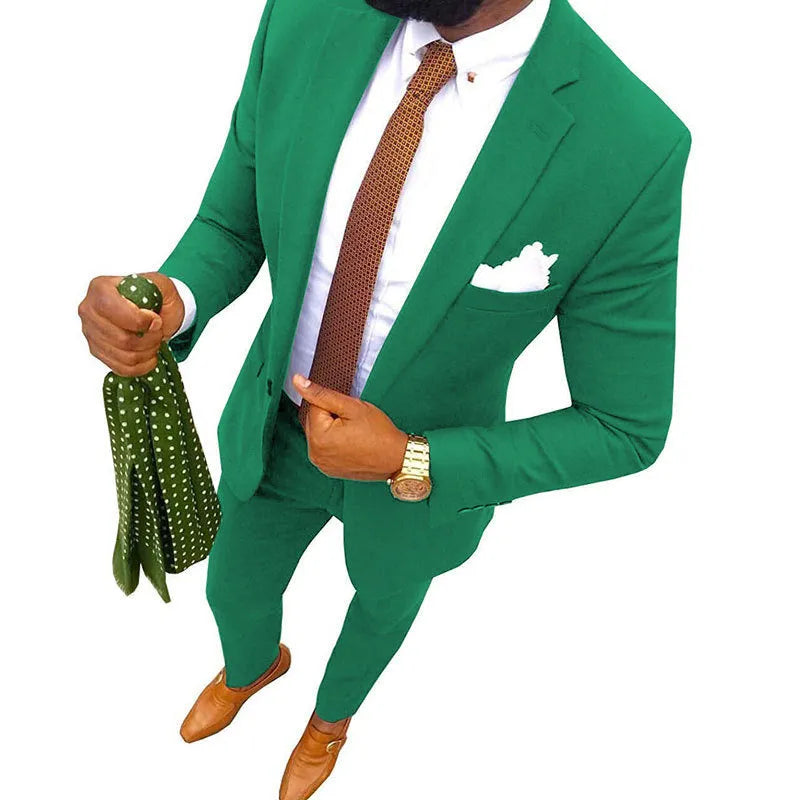 Men's cotton banquet suit in multiple colours with jacket and trousers formal wear