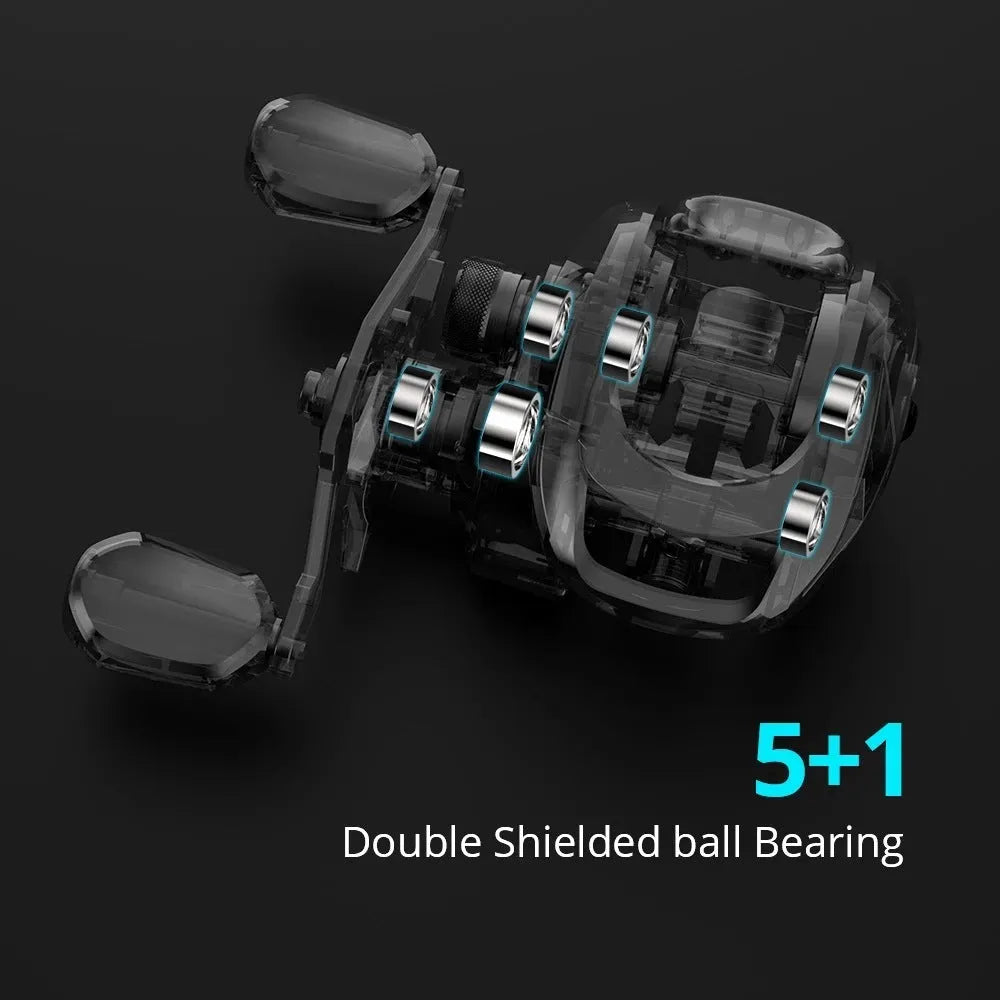Drip wheel fishing reel with left or right hand wheel option for lure fishing