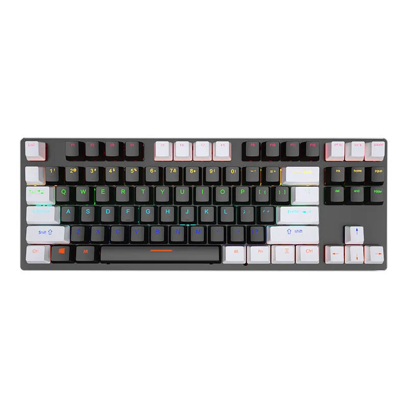 Crack K550 wired green axis mechanical keyboard 87 keys USB black cyan shaft