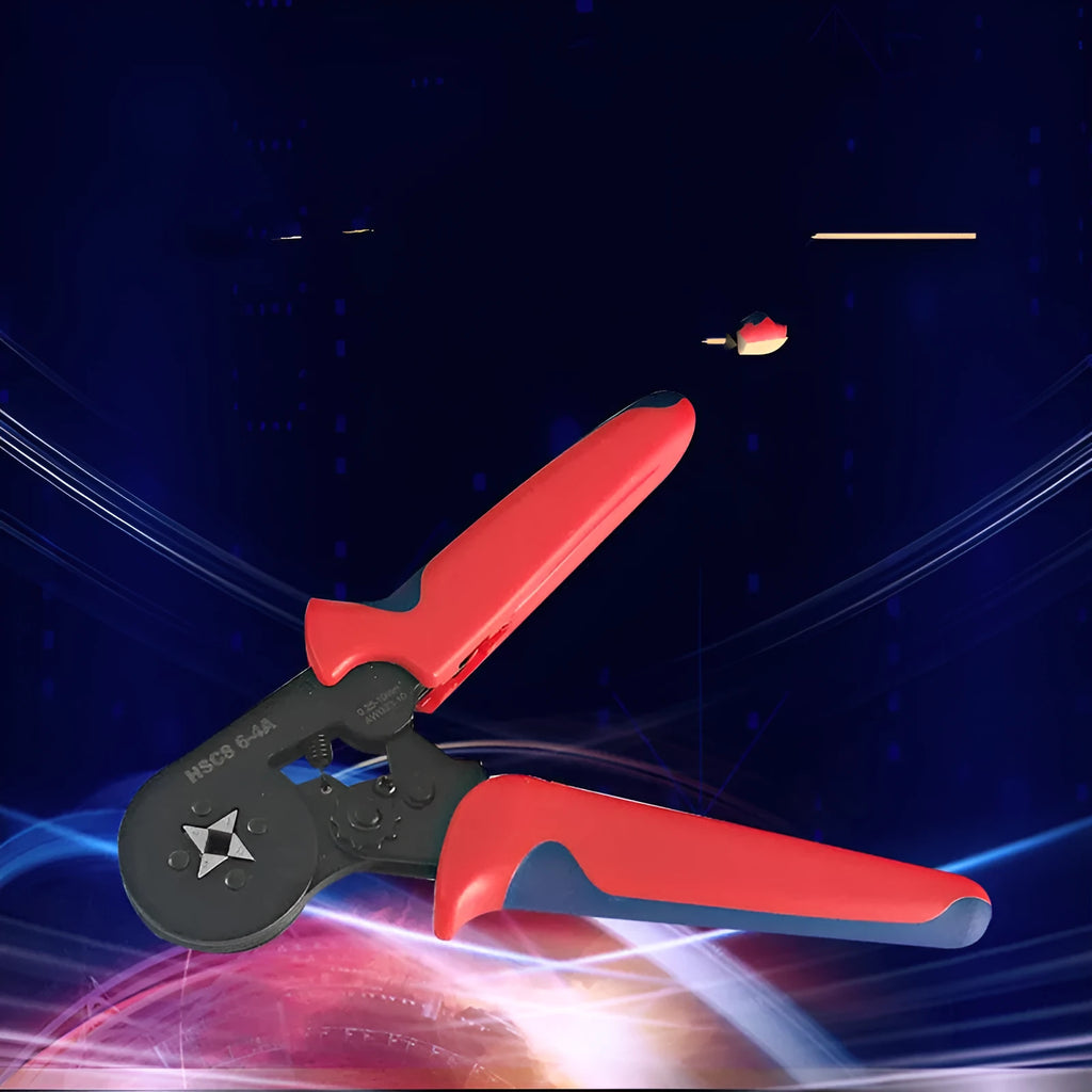 Tubular terminal crimping tool with 0.25-10mm² capacity, tool steel head, 175mm length, on a plain background
