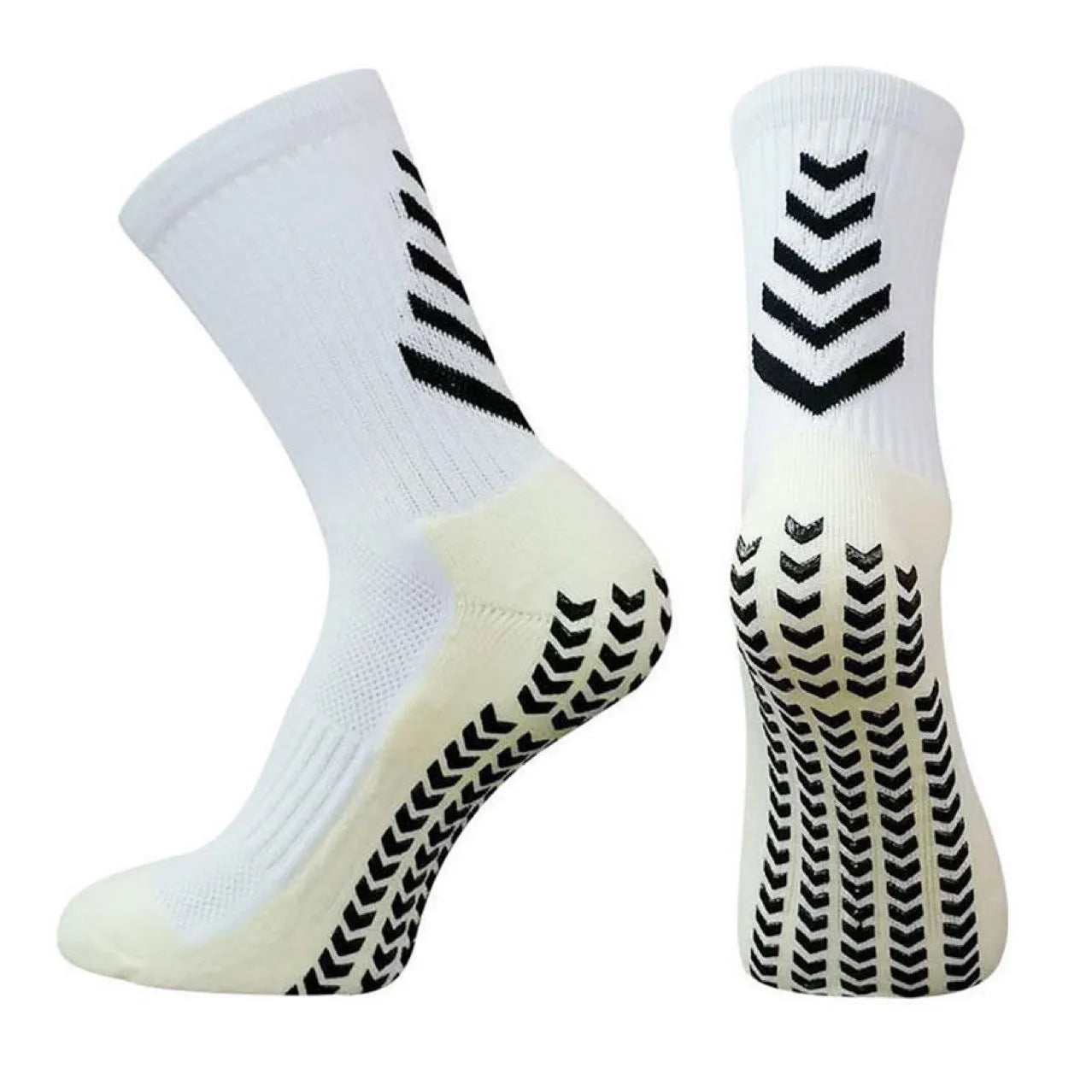 Men's non-slip mid-calf athletic sports socks in multiple colours including arrow black and sapphire blue.