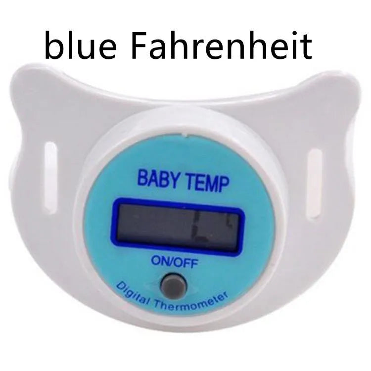 Blue and pink pacifier digital thermometer for baby oral temperature measurement with LCD display