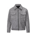 Men's slim fit jacket coat with zippered pockets in camel colour with polyester lining