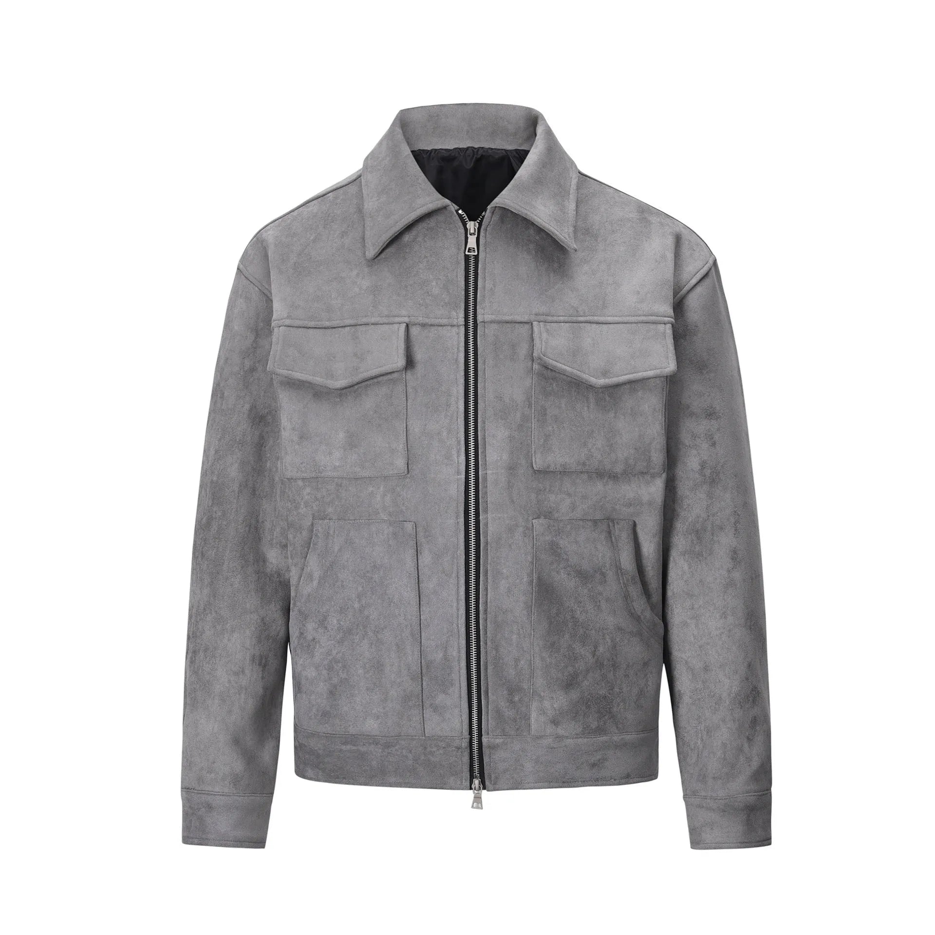 Men's slim fit jacket coat with zippered pockets in camel colour with polyester lining