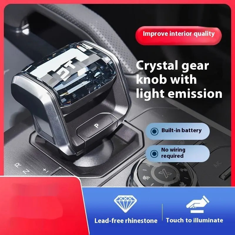 Crystal gear lever for Chery vehicle with colorful light changing effect on gear stick