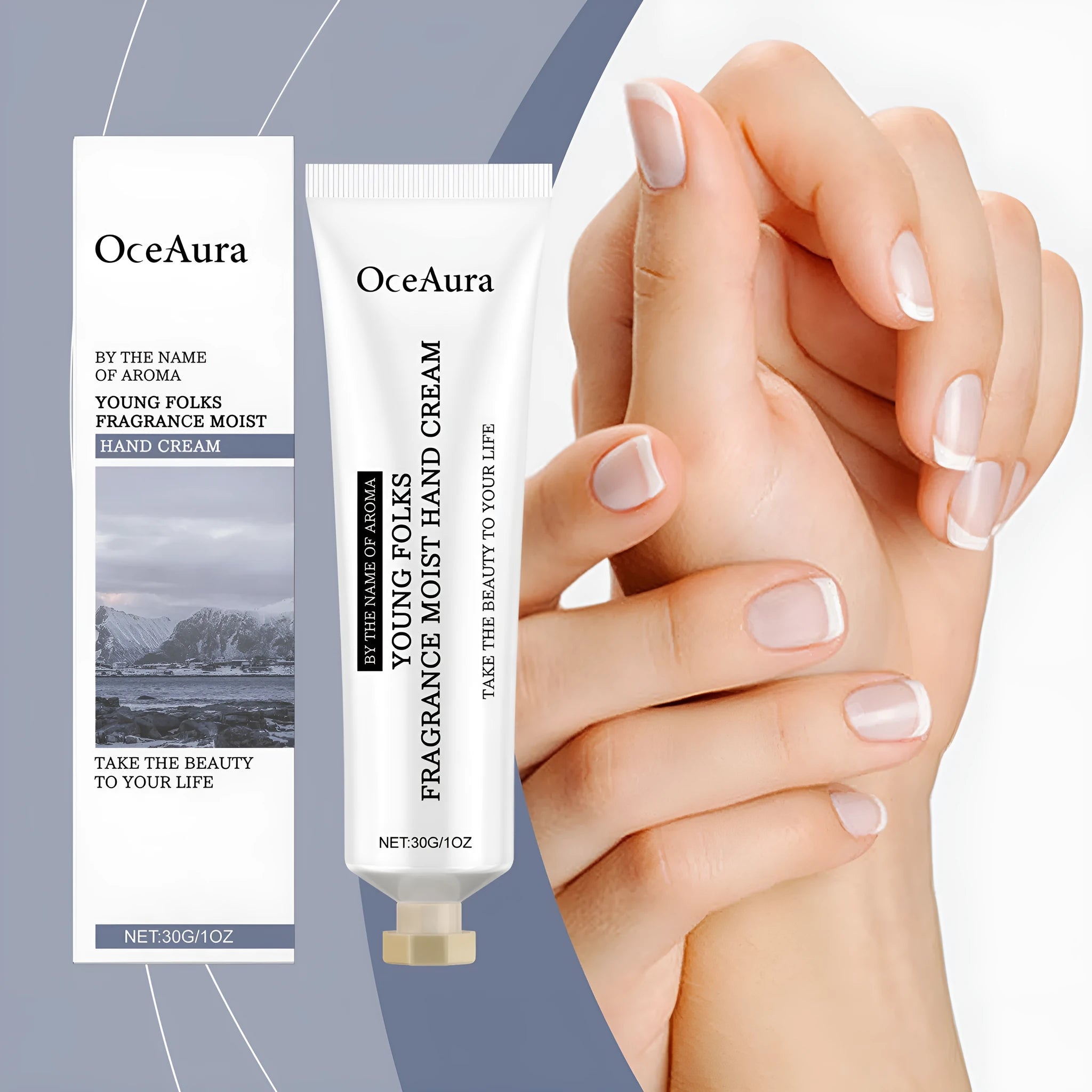 30g tube of moisturising hand cream with fruit tree oil and glycerin formulation
