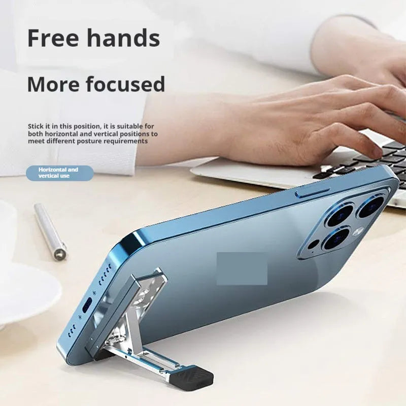 Small portable silver alloy folding horizontal and vertical smartphone bracket stand