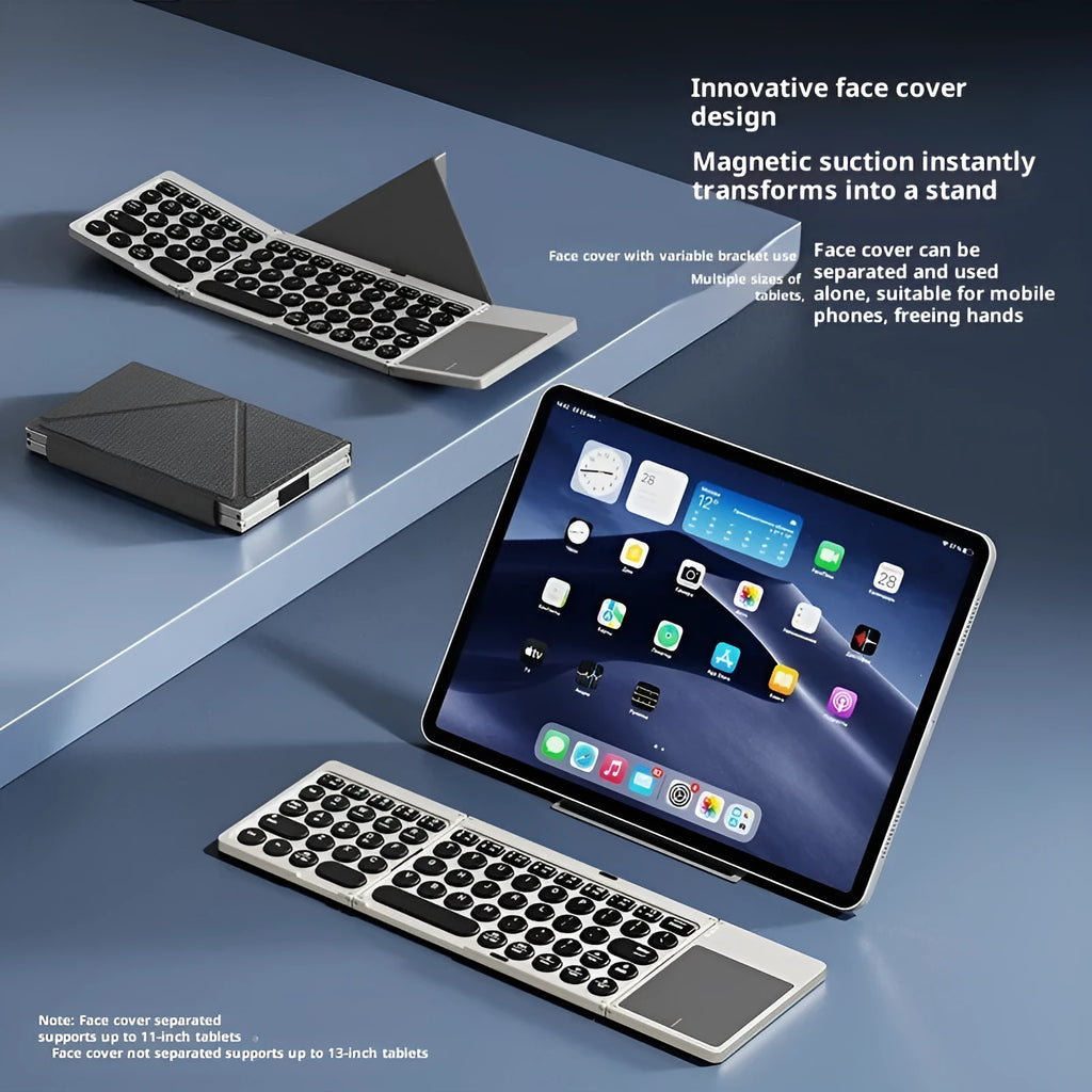 Black folding wireless Bluetooth keyboard for mobile phone notebook tablet universal
