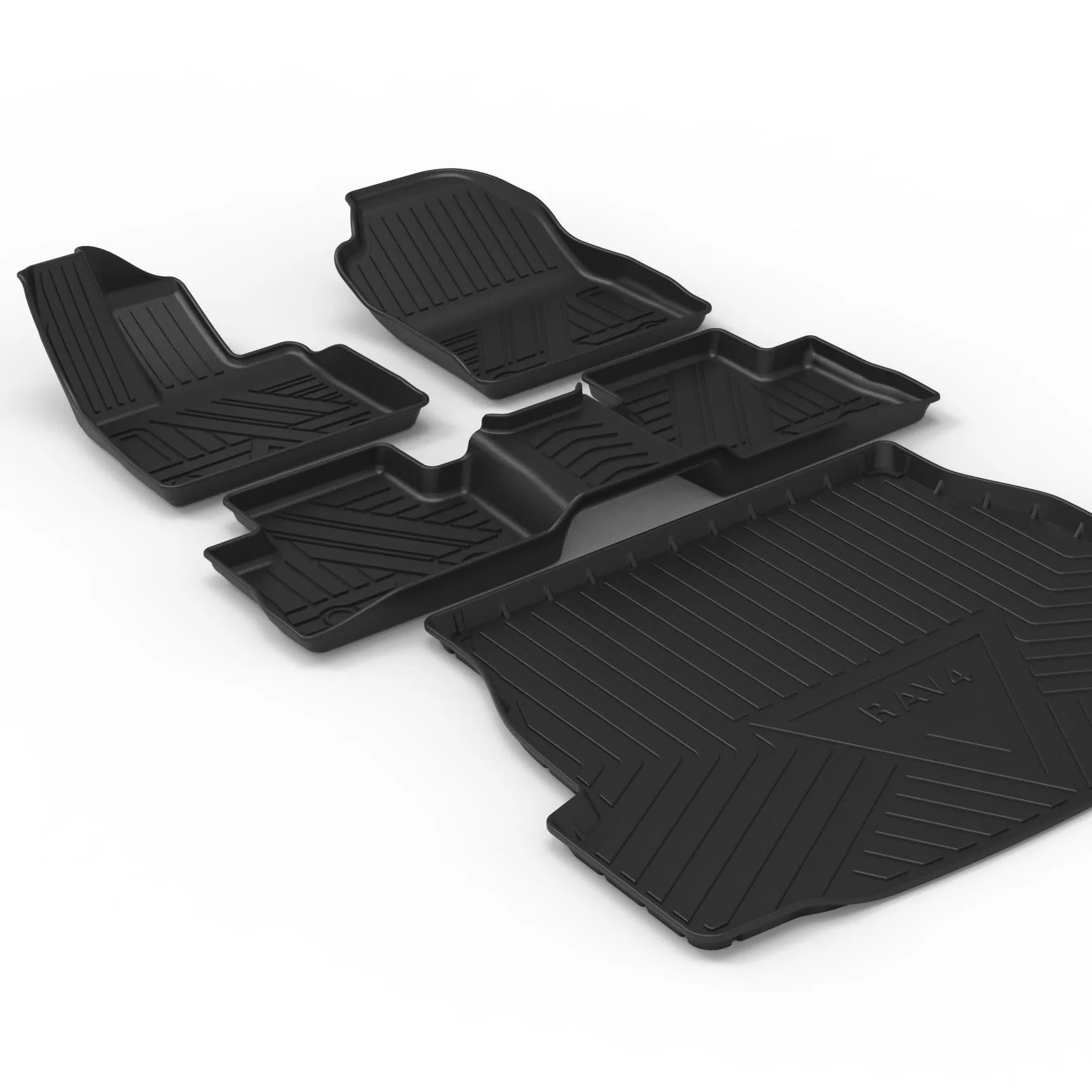 Black carbon fibre pattern car boot liner mat for vehicle cargo protection