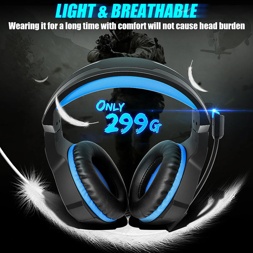 Thunder Wear luminous gaming headset with 50mm drivers and omnidirectional microphone in black with coloured accents