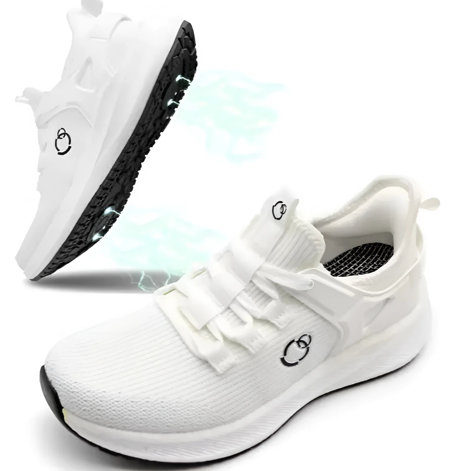 Grounded Conductive Sports Shoes in black with EVA anti-slip outsole and mesh upper