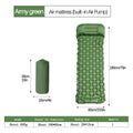 Single diamond TPU inflatable mattress 190x60x5cm with foot pillow in Army Green