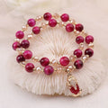 Handmade double chain and single chain Tiger's Eye gemstone bracelet in Fox and Pixiu styles.