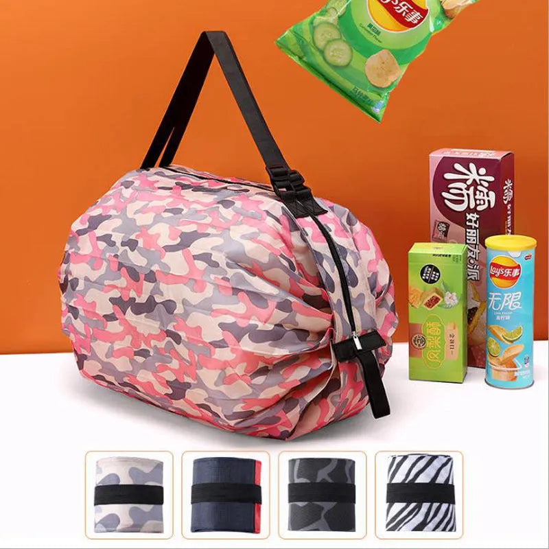 Foldable large-capacity 210D Oxford cloth storage tote bag with extended handle for hanging on doors and windows
