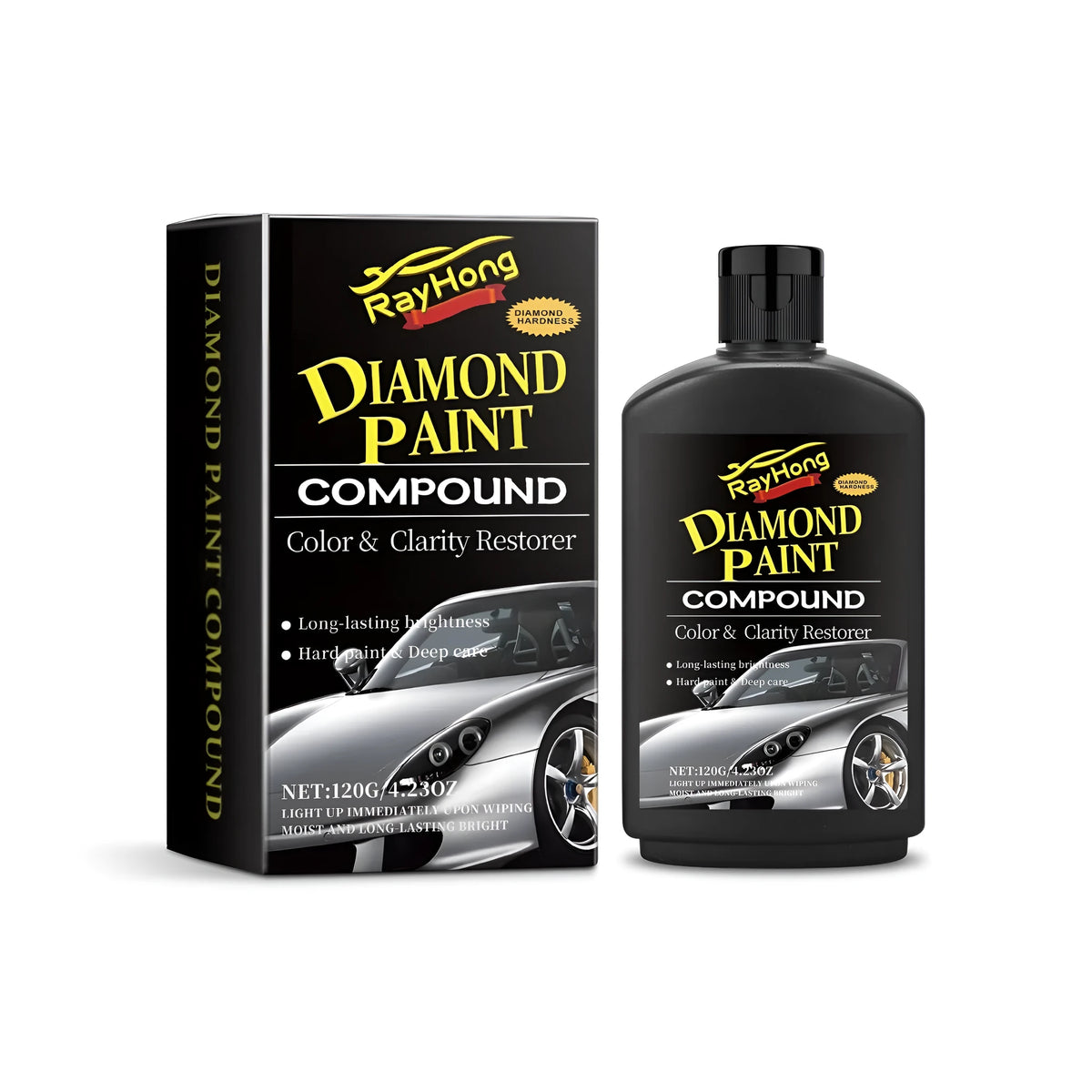 120g diamond paint compound tube, 6.3x12.3cm, car polishing agent with carnauba wax and silicon dioxide