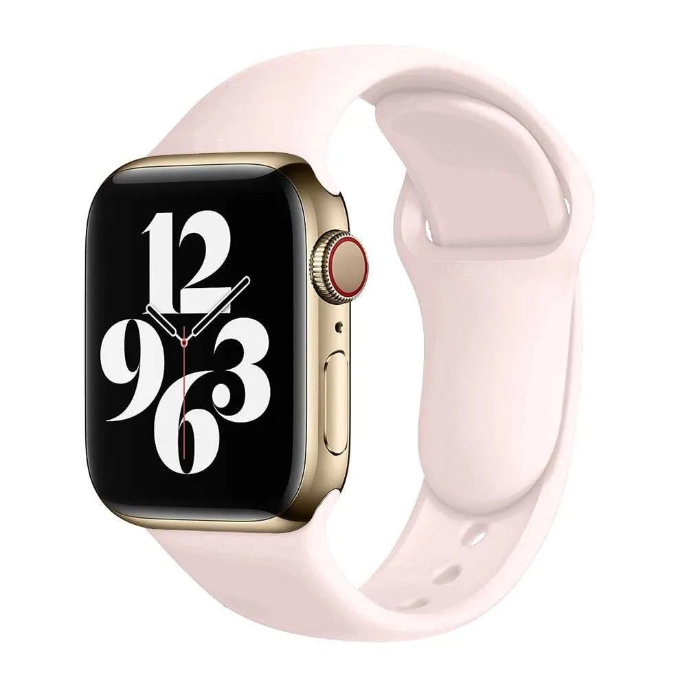 Silicone watch strap for Apple Watch 44mm 45mm 41mm in black, white, blue, red, yellow, green