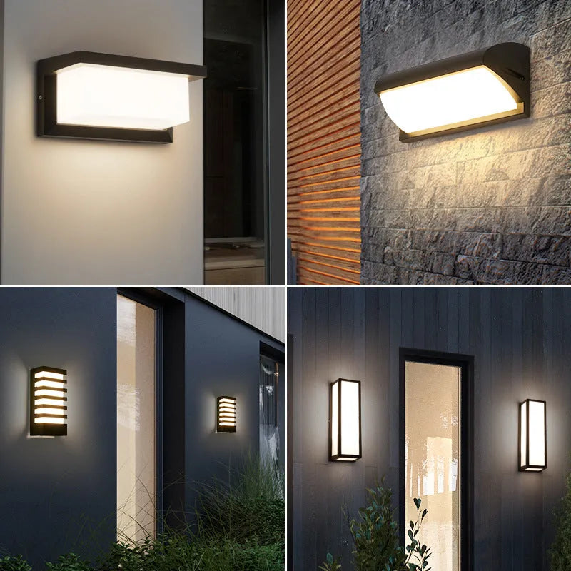 Outdoor waterproof wall lamp 18W IP65 aluminium PC shell for balcony stairs garden exterior wall warm white and pure white