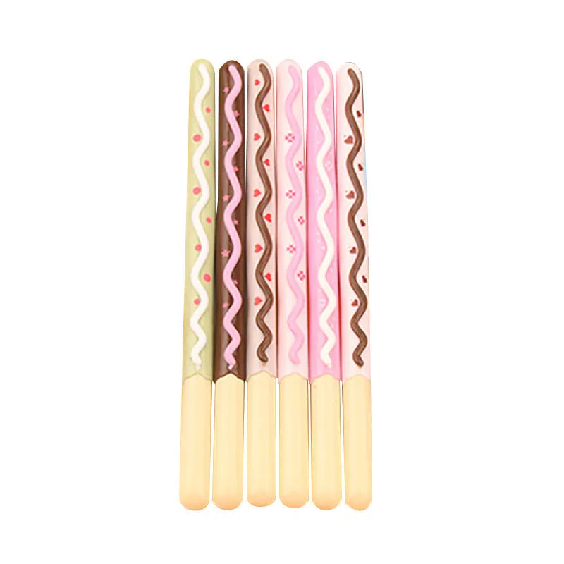 Realistic chocolate bar biscuit design plastic gel pen with 0.38mm tip and black erasable ink.