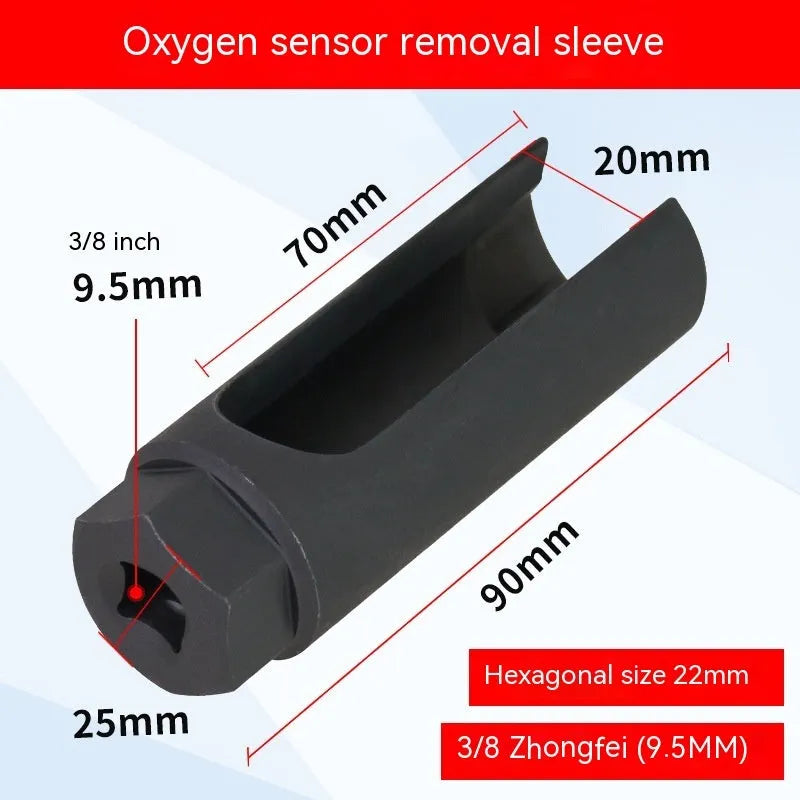 Black chromium vanadium steel oxygen sensor sleeve for 22mm automotive sensors