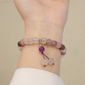 Natural Jinsi Jade violet flower bracelet with Violet Ball pendant