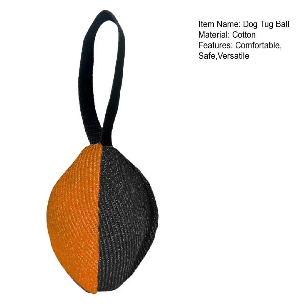 Linen tug toy with T-shaped pull tab, handcrafted in Europe from heavy-duty French linen, 14x11cm, available in blue