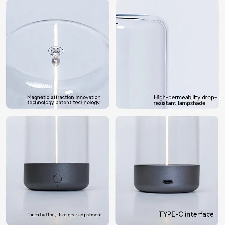 USB rechargeable LED camping light with a clear cover and bendable filament on an ABS base.