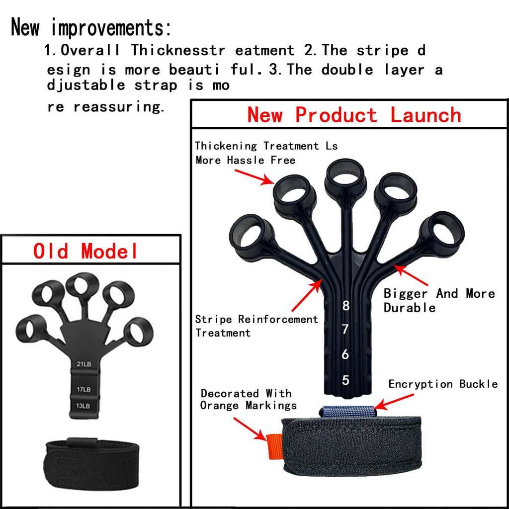 HLX silicone finger flexion extension trainer with puller and adjusting belt for hand rehabilitation