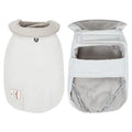 Lapel turtleneck dog cotton-padded vest in sand white, light purple, or khaki green colour