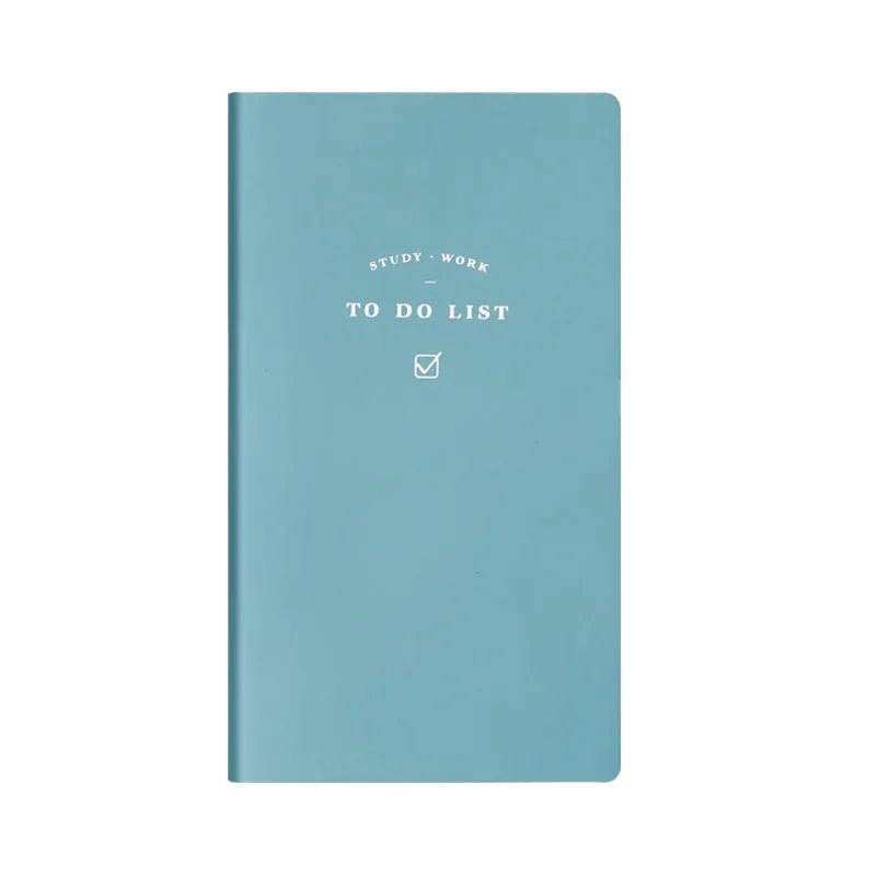 Simple Notepad with PU cover in morandi blue, showing open pages of eye protection writing paper
