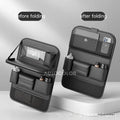 Waterproof leather car seat storage bag with foldable dining table in obsidian black colour