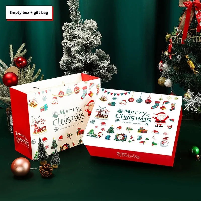 New Year Christmas gift box packaging business style with five sizes, printed finish, and empty bag