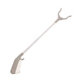 Stainless steel garbage picker with extended 40cm arm and plastic handle.