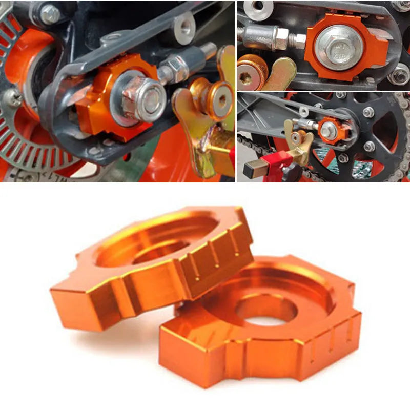 Orange aluminium rear fork regulator screws for KTM DUKE 200 390 990 motorcycles