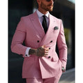 Men's slim fit cotton blend polyester two-piece business suit in multiple colour options