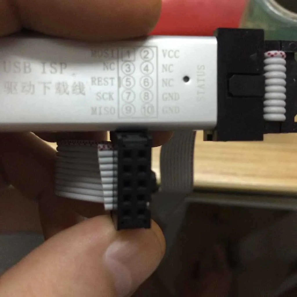 USB ISP programming burner with standard IDC10 interface in random colour