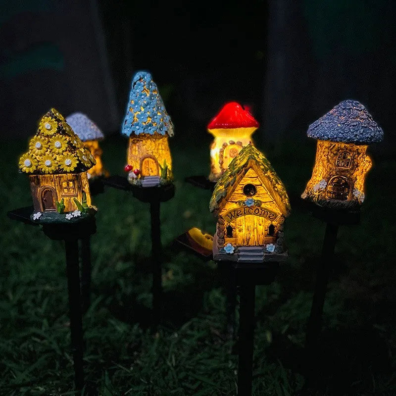 Outdoor solar-powered LED garden light in flower shape with waterproof IP55 rating