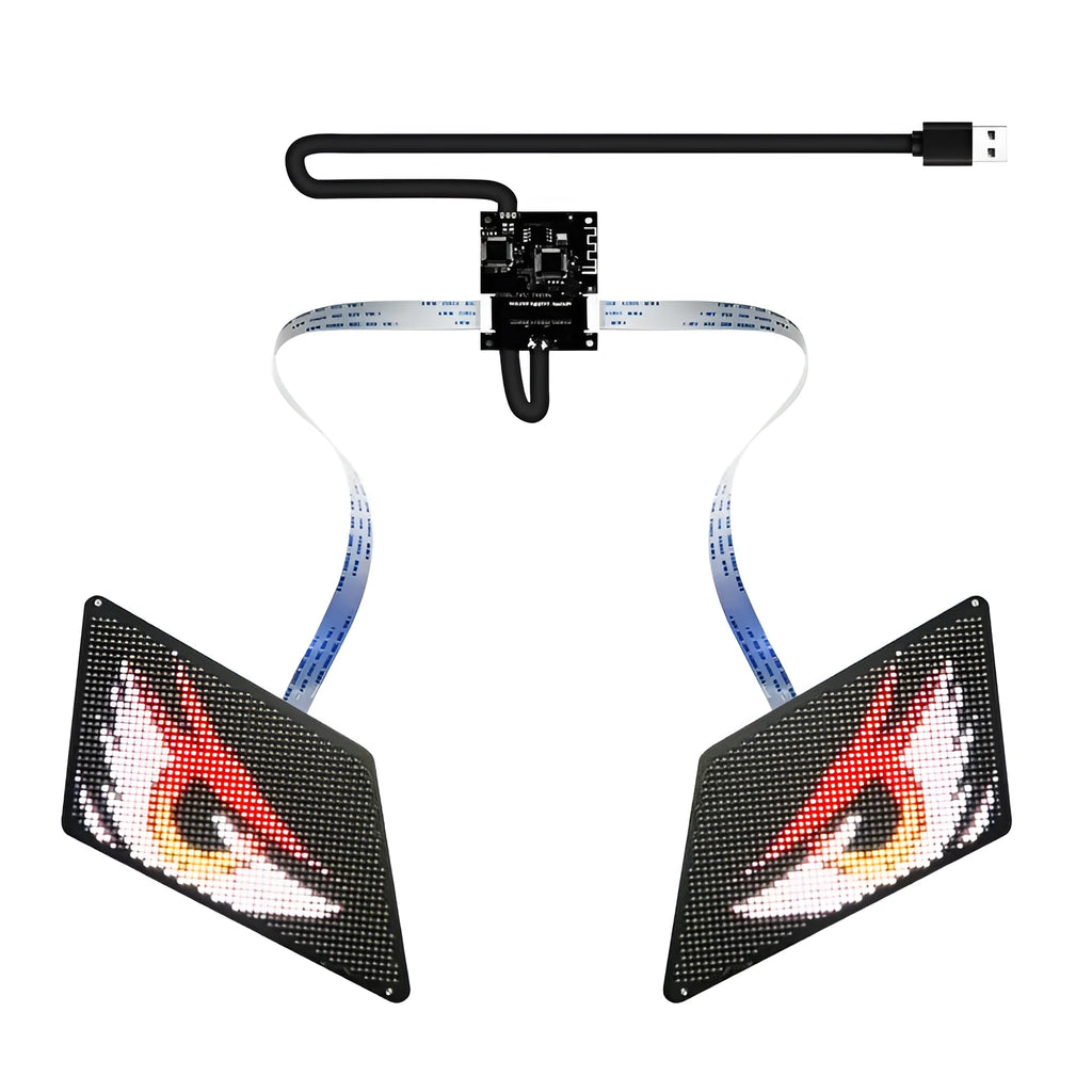 LED Devil Eye Advertising Backpack Smart with luminous display screen, nylon construction, and curved shoulder strap