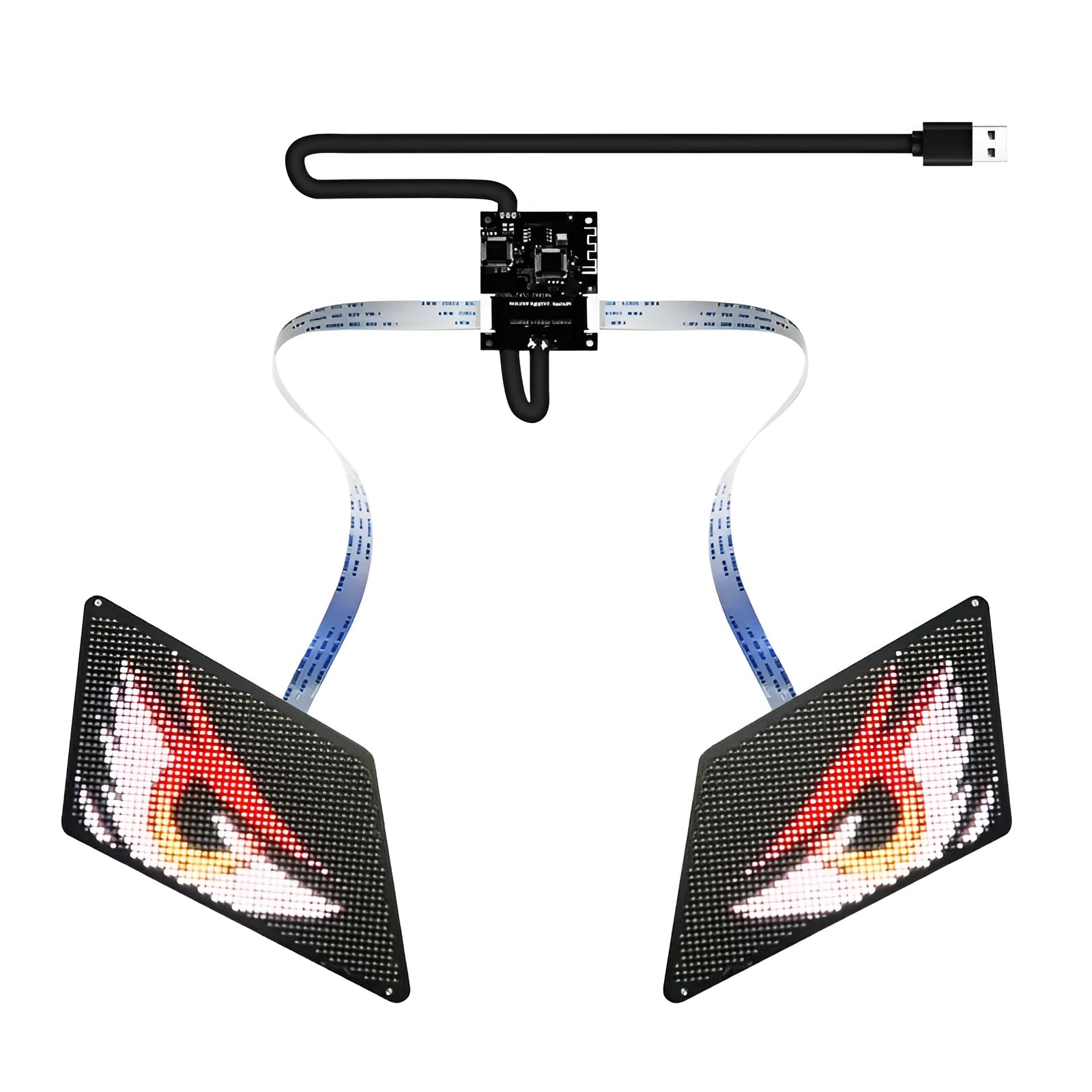 LED Devil Eye Advertising Backpack Smart with luminous display screen, nylon construction, and curved shoulder strap