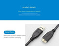 USB 3.0 transmission data cable in black, length 1.5m, on white background