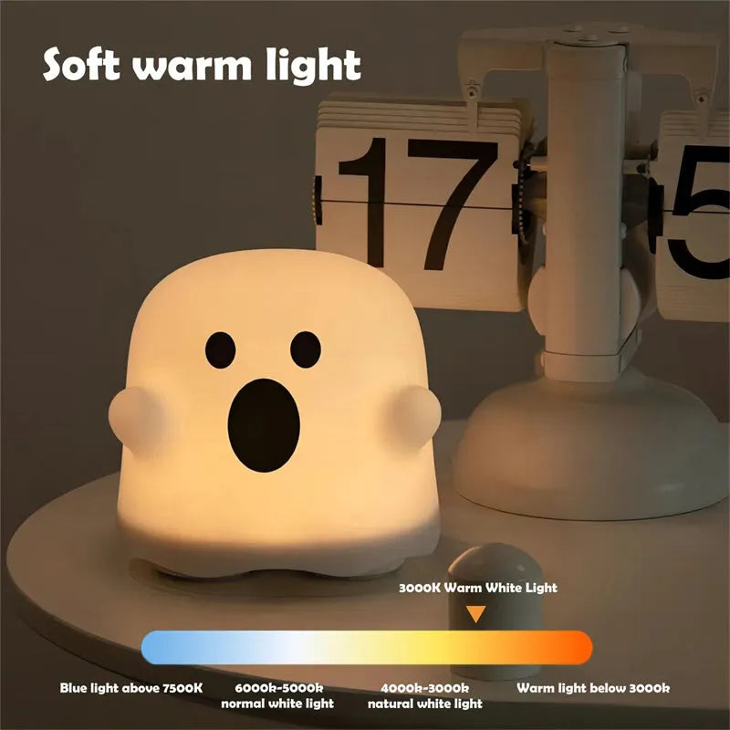 Silicone touch sensor night light for children's bedrooms with portable handheld design