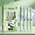 Erasable cartoon press gel pen with 0.5mm tip showing Aerospace and Panda design options.