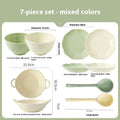 Solid colour ceramic dinnerware set with plates and bowls in modern Japanese minimalist style.